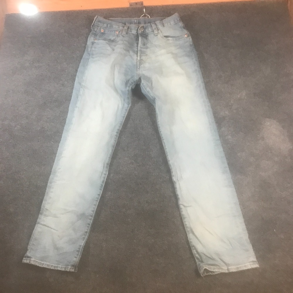Levi's 501 Jeans Mens 30x32 (Fits 30x28.5) Blue Light Wash Denim Straight Leg